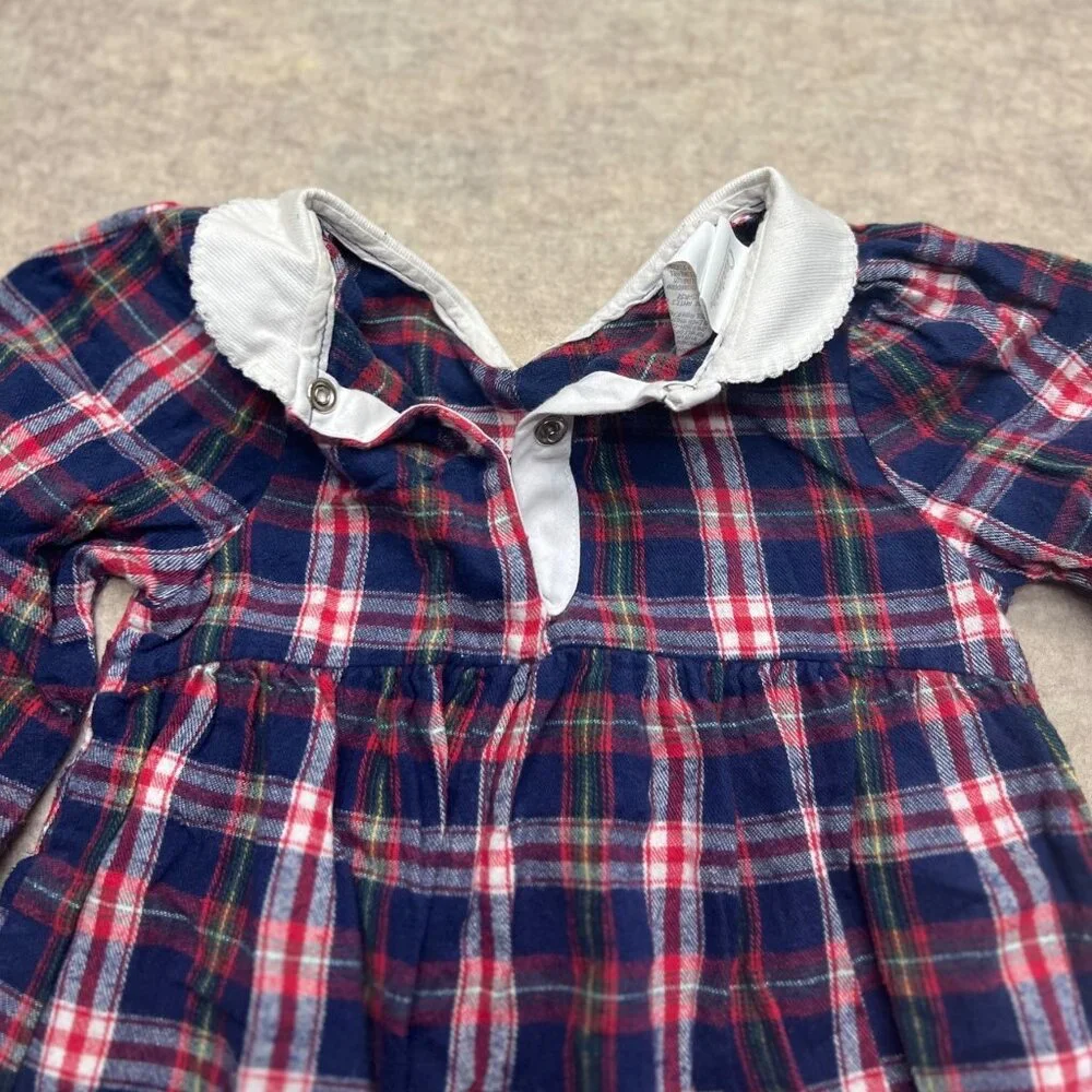 Carter's Plaid Dress Peter Pan Collar Long Sleeve 4T Peasant Classic Cottage - Picture 6 of 9